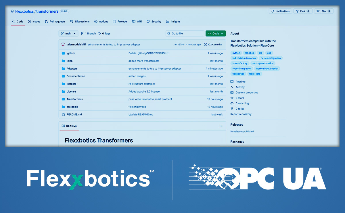 Flexxbotics Expands OPC UA Transformer Capabilities in Open-Source GitHub Project