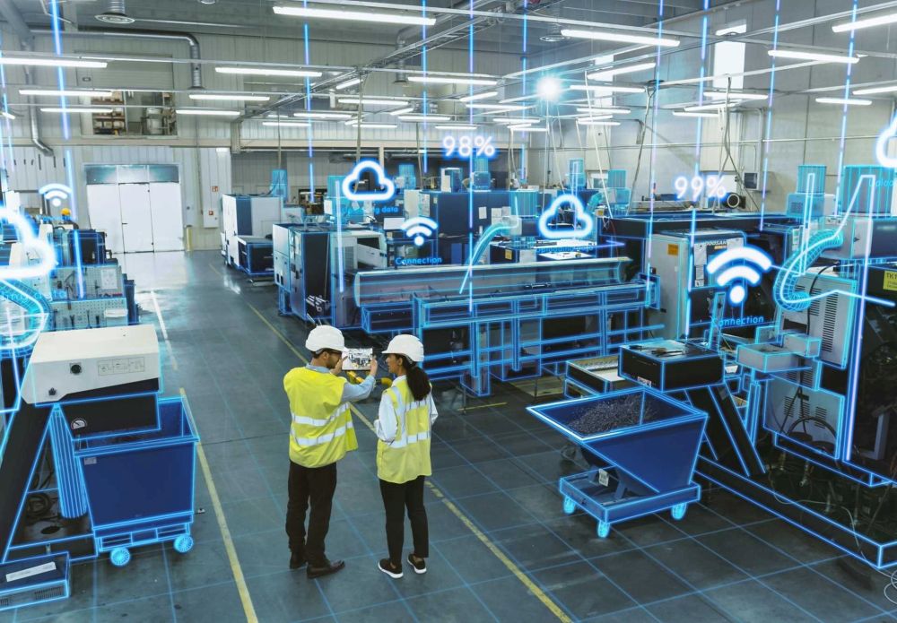 Manufacturing plant data via industrial data connectivity within industrial automation